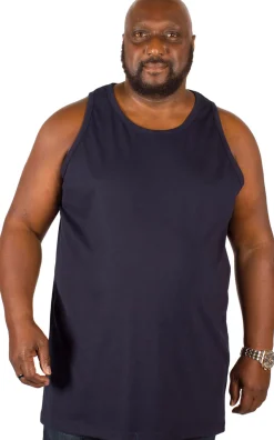 Discount Bigdude Plain Vest Navy Tall Tank Tops
