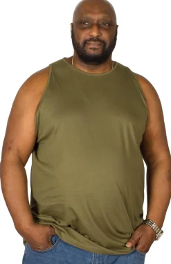 Hot Bigdude Plain Vest Olive Tall Tank Tops