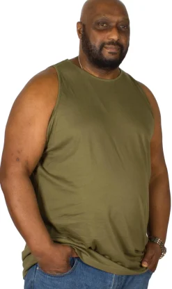 Hot Bigdude Plain Vest Olive Tall Tank Tops