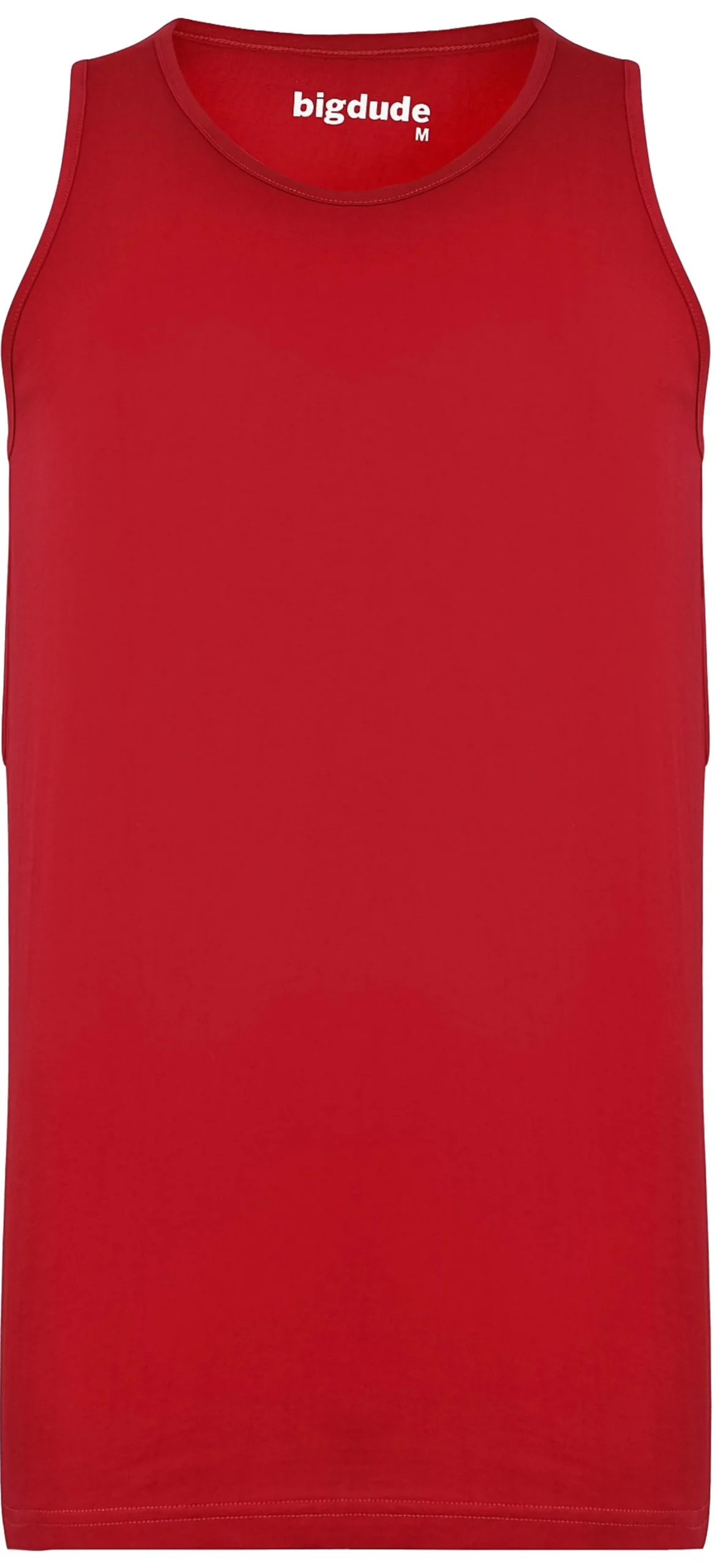 Clearance Bigdude Plain Vest Pepper Red Tall Tank Tops