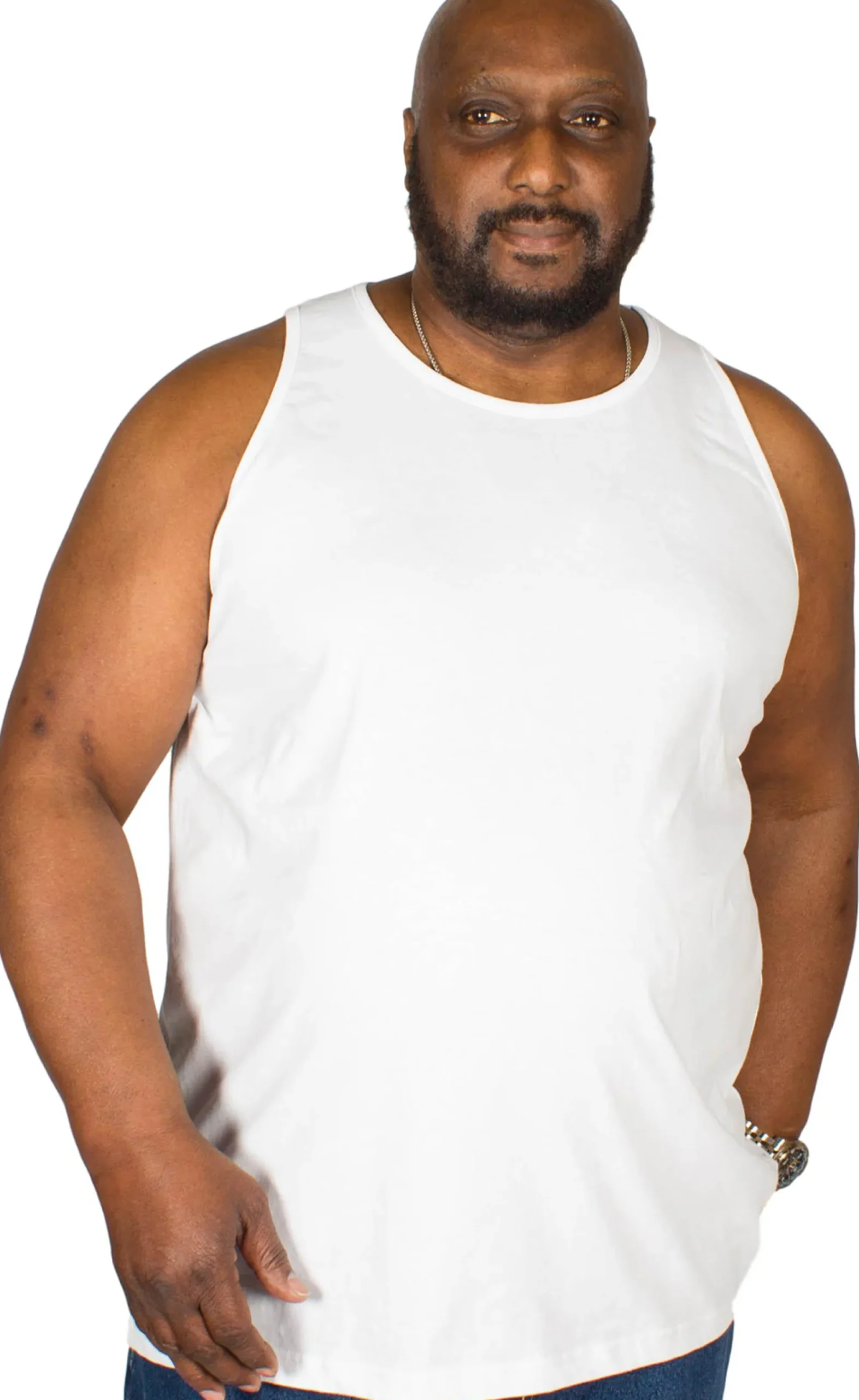 Discount Bigdude Plain Vest White Tank Tops