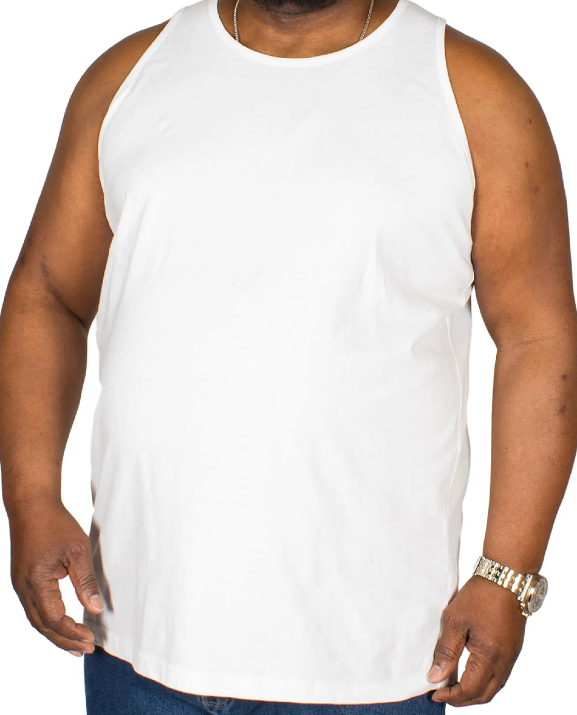 Discount Bigdude Plain Vest White Tank Tops