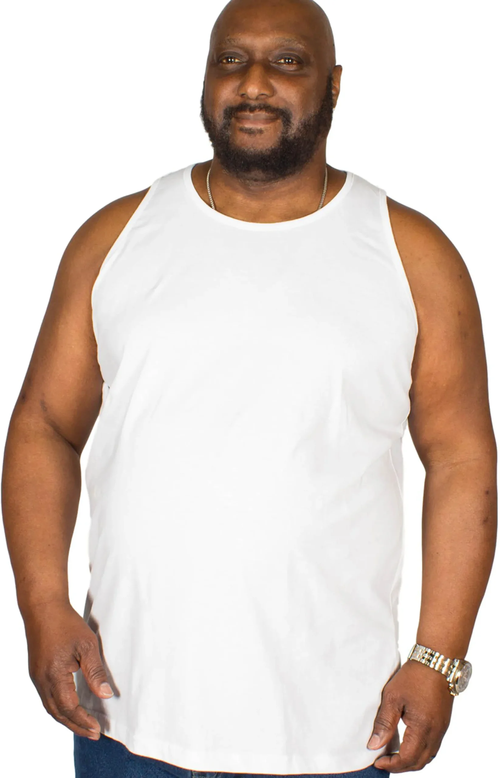 Discount Bigdude Plain Vest White Tank Tops