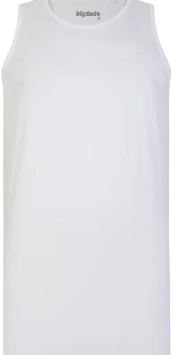 Discount Bigdude Plain Vest White Tank Tops