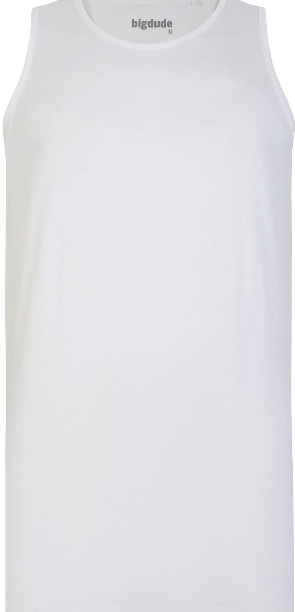 Discount Bigdude Plain Vest White Tank Tops