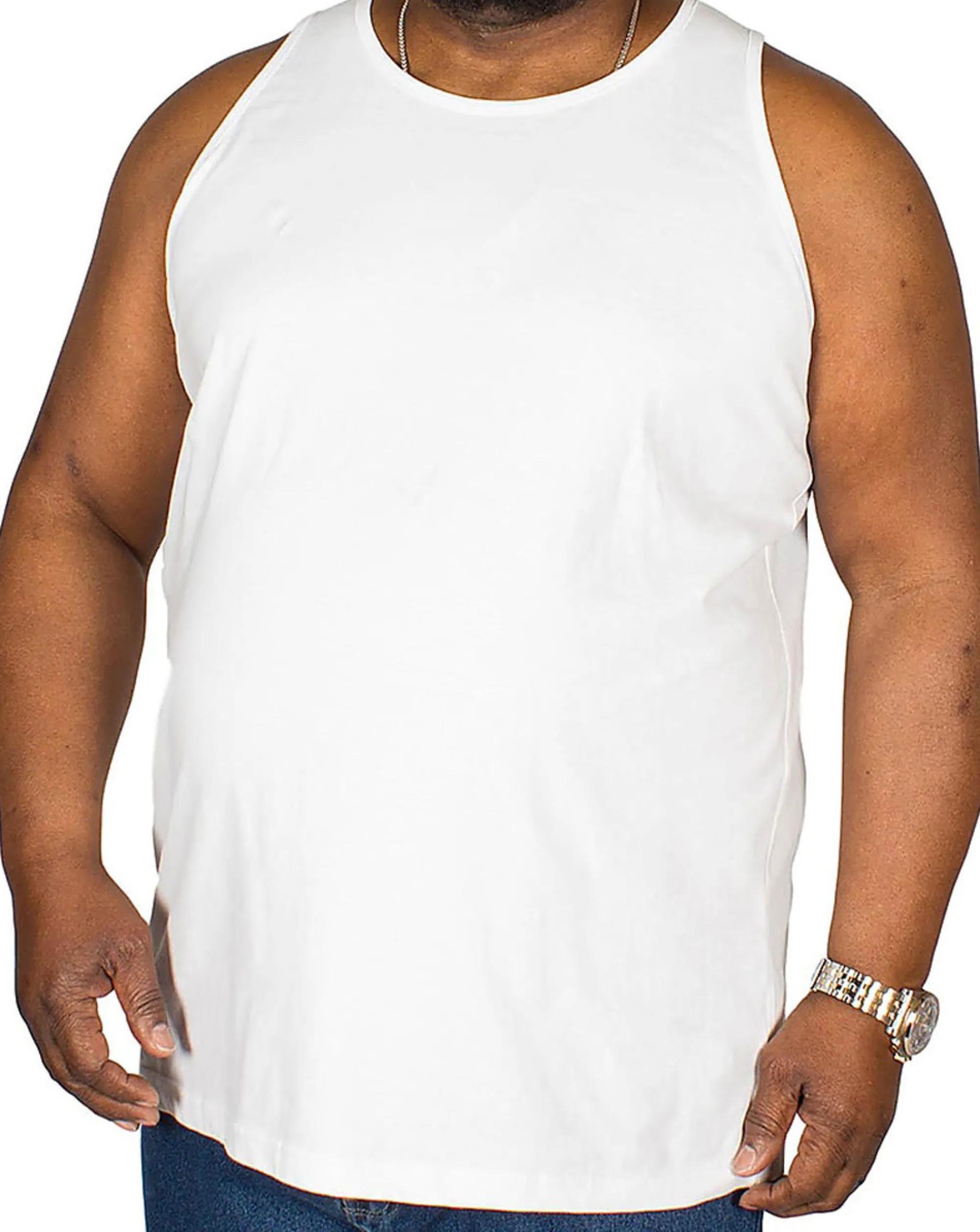 Sale Bigdude Plain Vest White Tall Tank Tops
