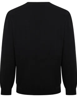 Discount Bigdude Plain V-Neck Knitted Cardigan Black Sweatshirts & Cardigans