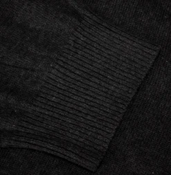 Discount Bigdude Plain V-Neck Knitted Cardigan Black Sweatshirts & Cardigans