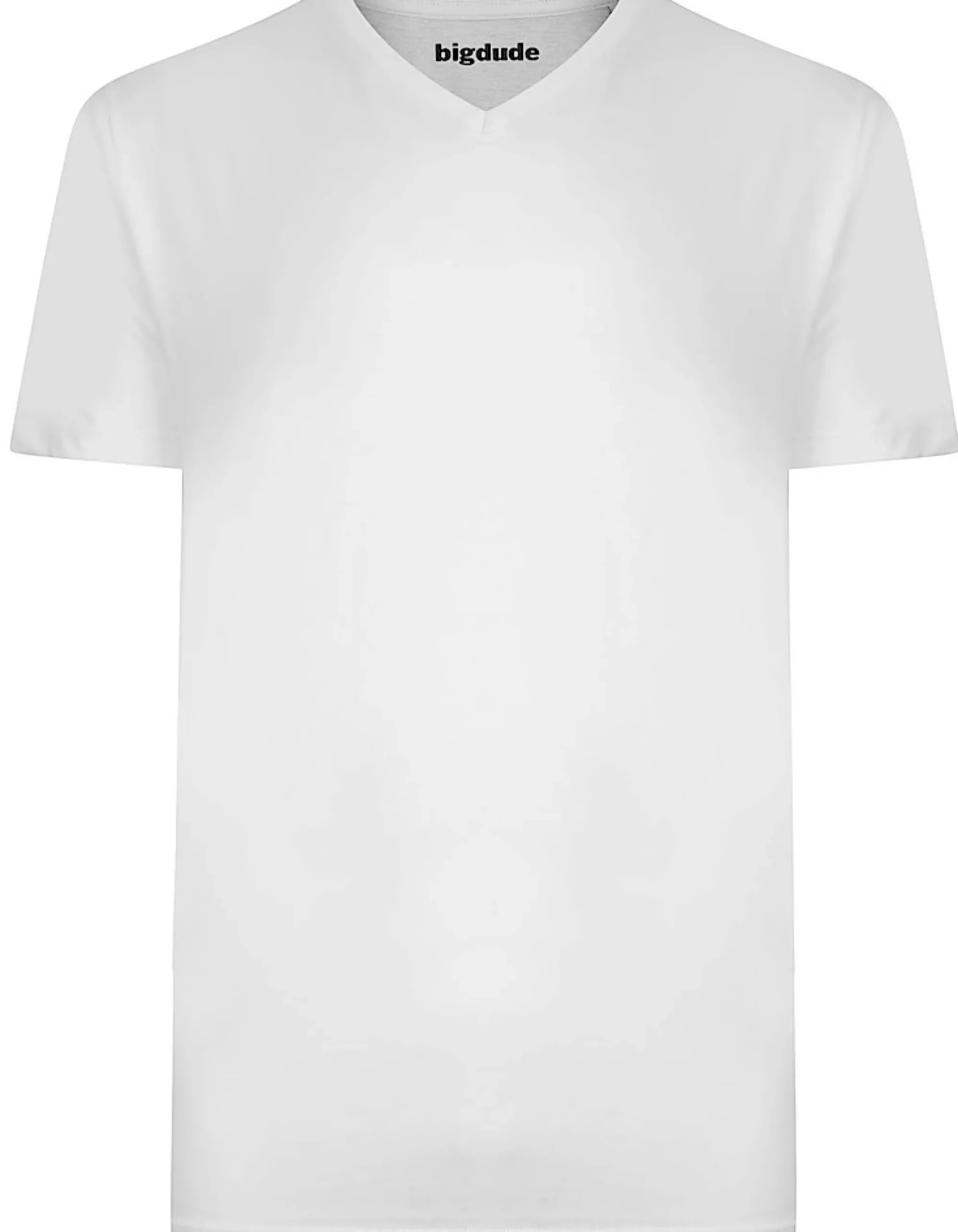 Online Bigdude Plain V-Neck T-Shirt White T-shirts