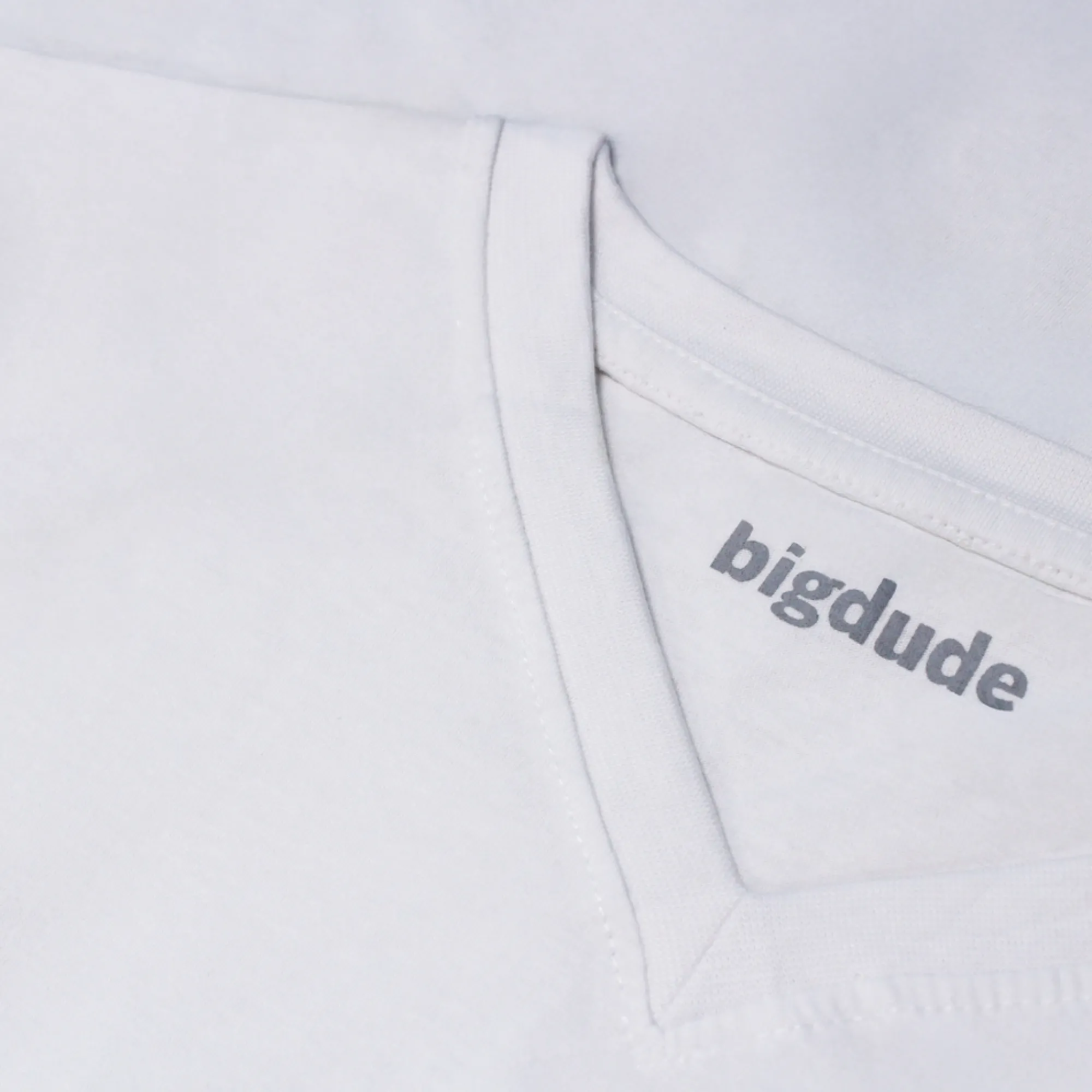 Online Bigdude Plain V-Neck T-Shirt White T-shirts