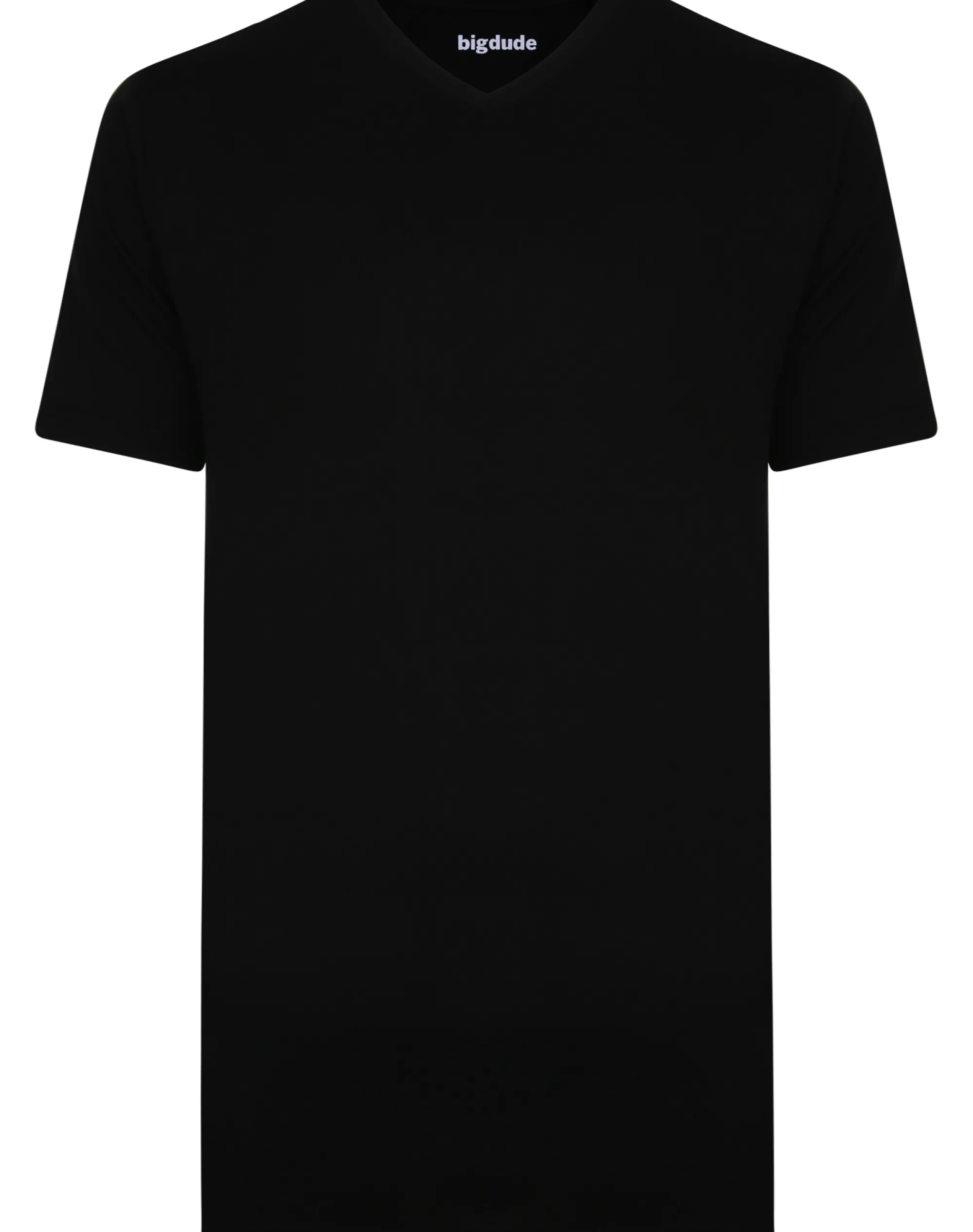 Hot Bigdude Plain V-Neck T-Shirt Black T-shirts