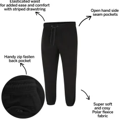Clearance Bigdude Polar Fleece Joggers Black Sweatpants