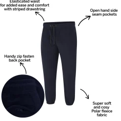 Online Bigdude Polar Fleece Joggers Navy Sweatpants