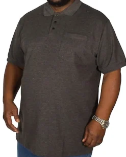 New Bigdude Polo Shirt With Pocket Charcoal Polo Shirts