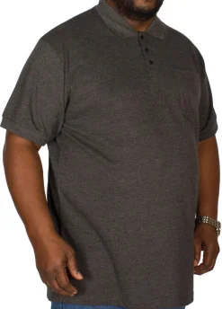 Hot Bigdude Polo Shirt With Pocket Charcoal Tall Polo Shirts