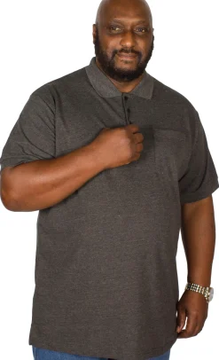 Hot Bigdude Polo Shirt With Pocket Charcoal Tall Polo Shirts