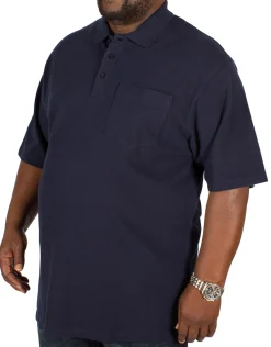 Clearance Bigdude Polo Shirt With Pocket Navy Tall Polo Shirts