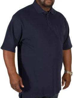Clearance Bigdude Polo Shirt With Pocket Navy Tall Polo Shirts