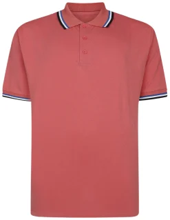Best Bigdude Polo With Contrast Tipping Faded Red Polo Shirts