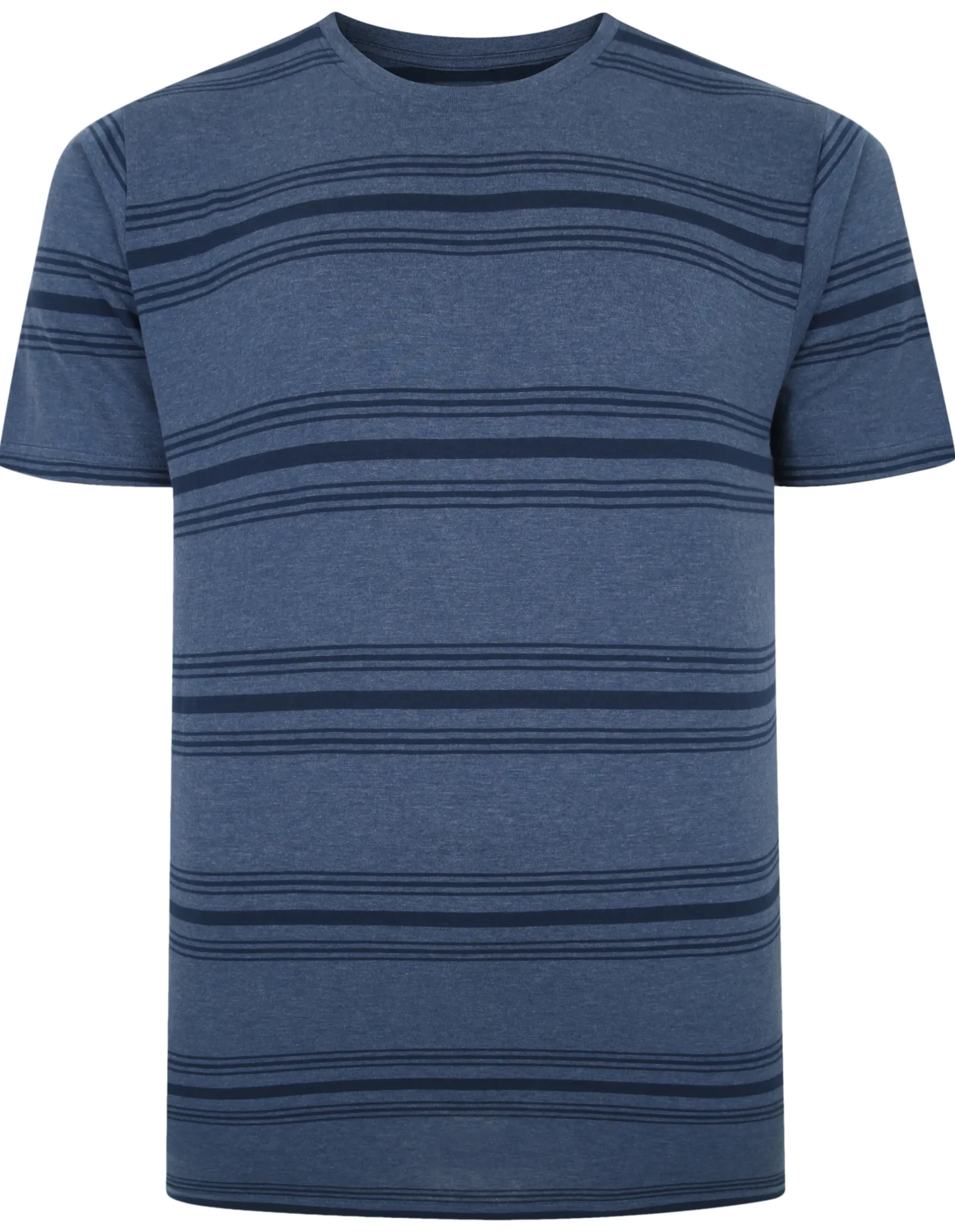 Clearance Bigdude Pure Cotton Striped T-Shirt Dark Denim T-shirts