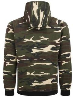 Clearance Bigdude Raglan Camo Full Zip Hoody Khaki Hoodies