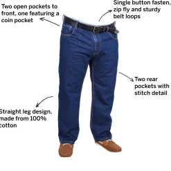 Hot Bigdude Regular Fit Jeans Mid Wash Jeans