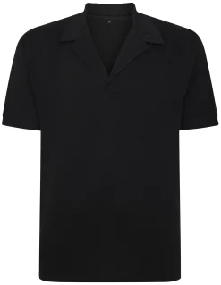 New Bigdude Relaxed Collar Polo Shirt Black Polo Shirts