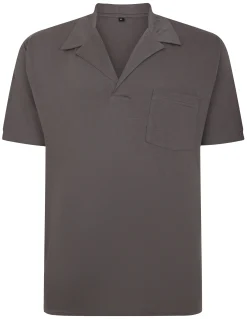 Sale Bigdude Relaxed Collar Polo Shirt Stone Polo Shirts