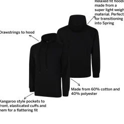 Outlet Bigdude Relaxed Fit Lightweight Hoody Black Hoodies
