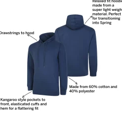 Hot Bigdude Relaxed Fit Lightweight Hoody Denim Hoodies