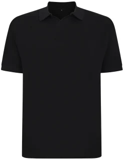 Discount Bigdude Revere Polo Shirt Black Tall Polo Shirts