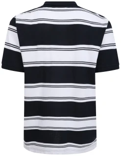 Clearance Bigdude Rugby Striped Pique Polo Navy Polo Shirts
