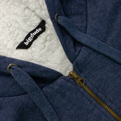 Sale Bigdude Sherpa Lined Zip Hoody Dark Denim Hoodies