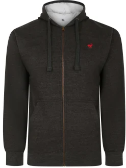 Sale Bigdude Sherpa Lined Zip Hoody Charcoal Hoodies