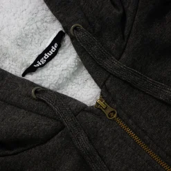 Sale Bigdude Sherpa Lined Zip Hoody Charcoal Hoodies