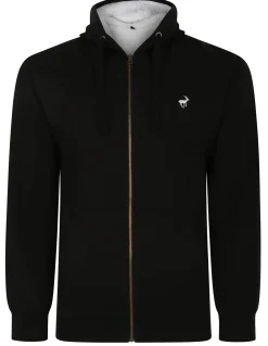 Sale Bigdude Sherpa Lined Zip Hoody Black Hoodies