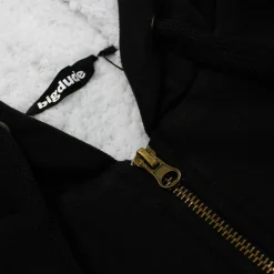 Sale Bigdude Sherpa Lined Zip Hoody Black Hoodies