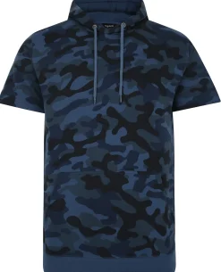 Outlet Bigdude Short Sleeve Camo Hoody Navy Hoodies