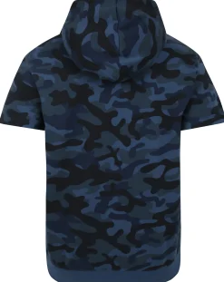 Outlet Bigdude Short Sleeve Camo Hoody Navy Hoodies