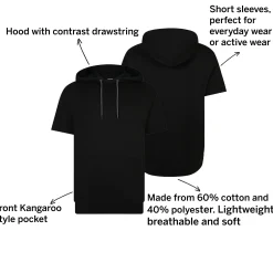 Outlet Bigdude Short Sleeve Hoody Black Tall Hoodies