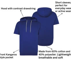 Outlet Bigdude Short Sleeve Hoody Cobalt Blue Tall Hoodies