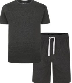 Online Bigdude Short Sleeve Pyjama Set Charcoal Pajama Sets|Pajamas