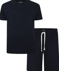 New Bigdude Short Sleeve Pyjama Set Navy Pajama Sets|Pajamas