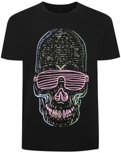 New Bigdude Skull Print T-Shirt Black T-shirts