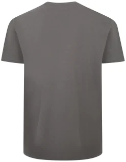 Fashion Bigdude Slogan Embroidered T-Shirt Washed Charcoal T-shirts