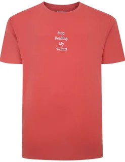 Best Bigdude Slogan Embroidered T-Shirt Washed Red T-shirts