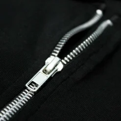 Outlet Bigdude Smart Single Jersey Long Sleeve Polo With Zip Black Polo Shirts