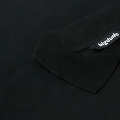 Sale Bigdude Smart Single Jersey Long Sleeve Polo With Zip Black Tall Polo Shirts