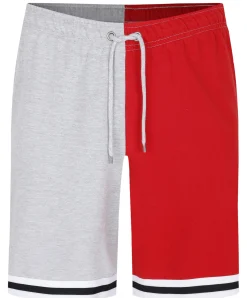 New Bigdude Spliced Loopback Shorts Grey Marl/Red Shorts