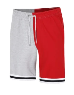 New Bigdude Spliced Loopback Shorts Grey Marl/Red Shorts